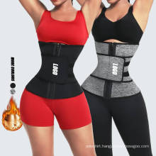 custom slim fitness neoprene hook sauna waist trainer belt corset shaper